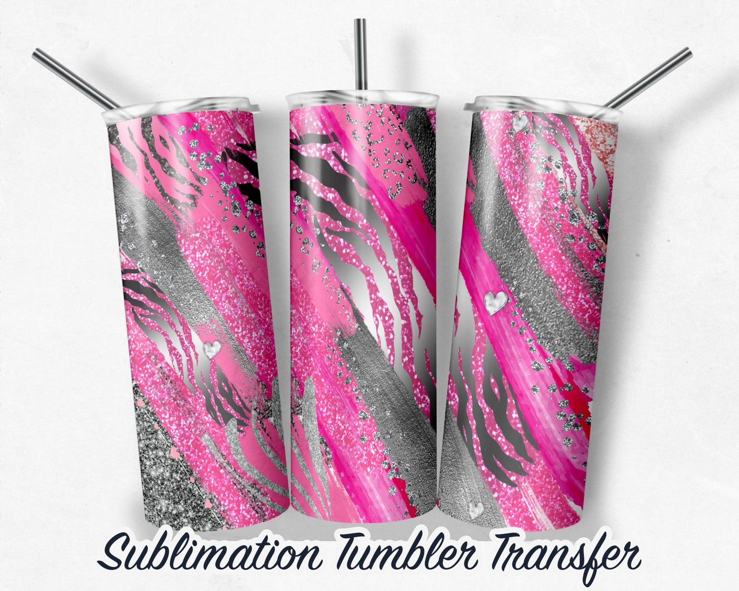 Pink Milkyway  Sublimation Transfer Print For 20 oz Tumbler - 30 oz Skinny Tumbler - Ready To press - Heat Transfers