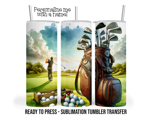 Golf Balls Sublimation Transfer Print For 20 oz Tumbler - 30 oz  Tumbler - Ready To press - Heat Transfers