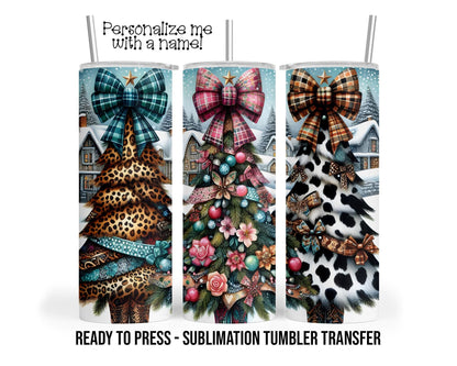Christmas Trees Sublimation Tumbler Transfer Print 20oz Tumbler, Ready To press Heat Transfer SHIPS NEXT DAY