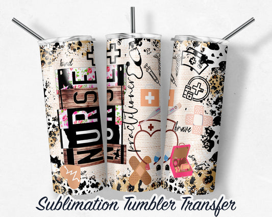 Nurse Practitioner  Sublimation Transfer Print For 20 oz - 30 oz Skinny Tumbler - Ready To press - Heat Transfer