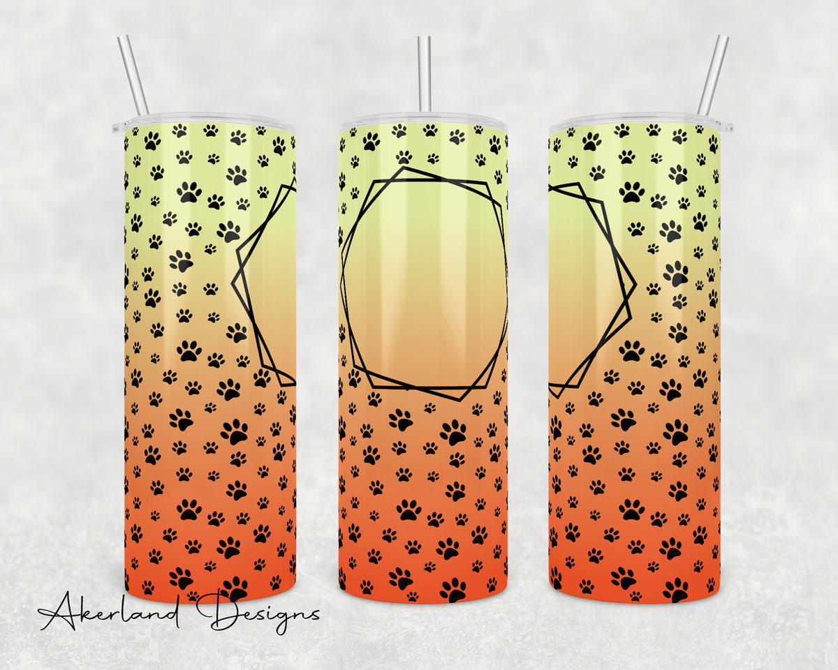 Cat Paw Prints 20oz Sublimation Tumbler Design - PNG Digital Download