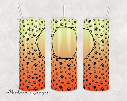 Cat Paw Prints 20oz Sublimation Tumbler Design - PNG Digital Download