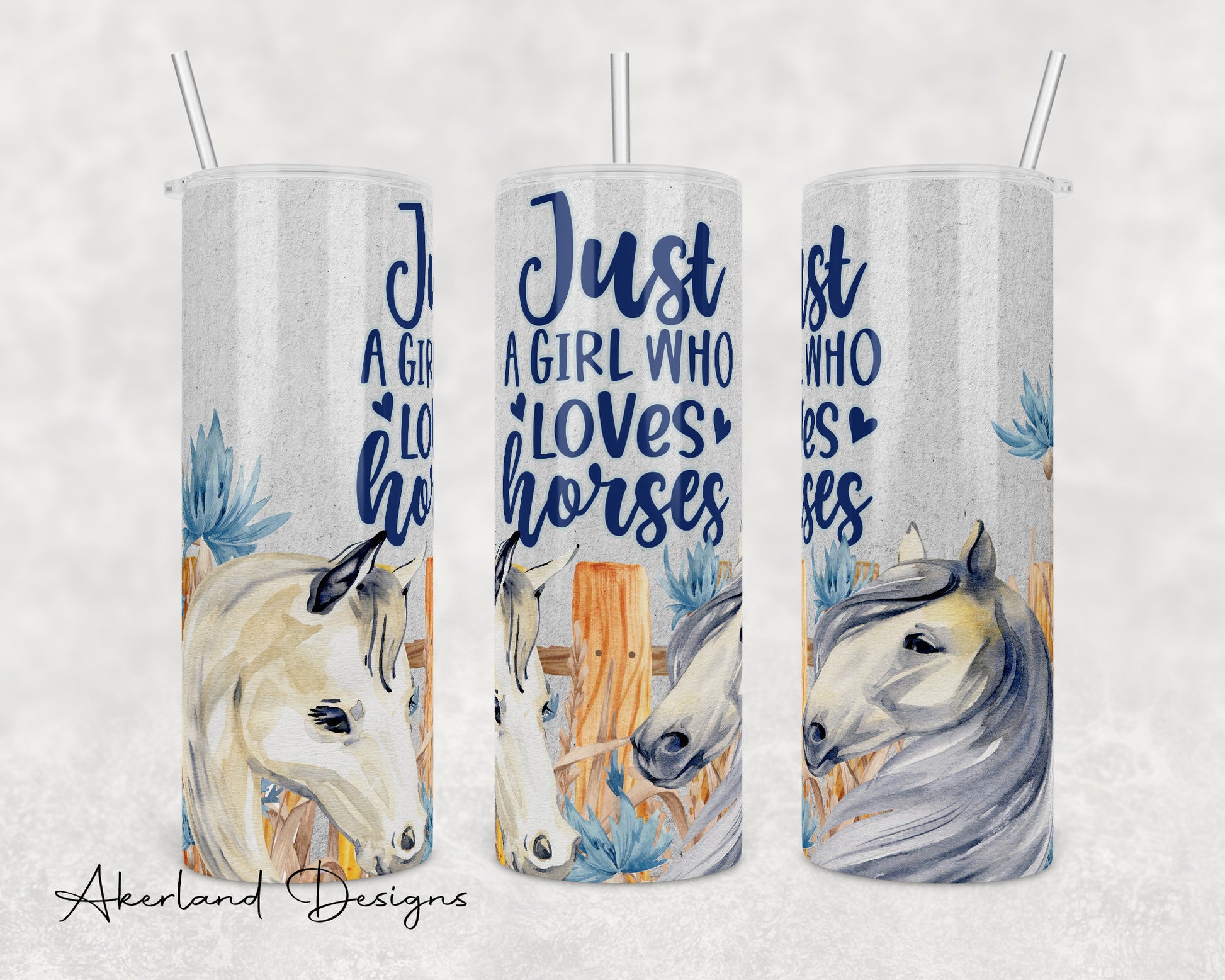 Just a Girl Who Loves Horses 20oz Sublimation Tumbler Design - PNG Digital Download