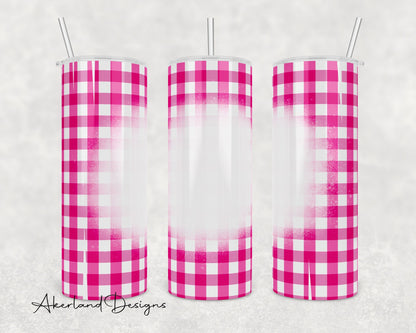 Pink Plaid Bleach Spot 20oz Tumbler Design (PNG Digital Download)