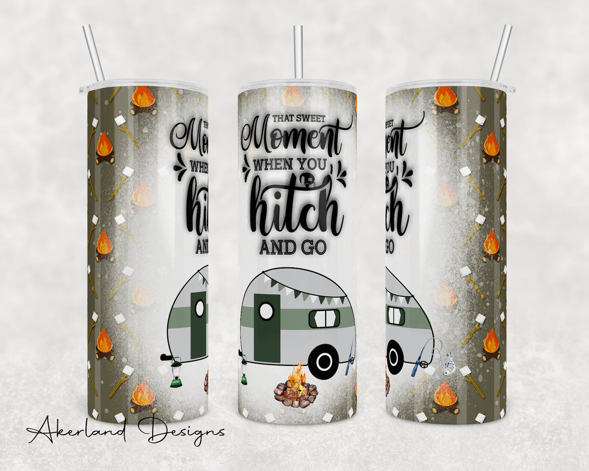 Camping Trailer 20oz Sublimation Tumbler Design - PNG Digital Download