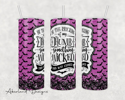 Halloween Glitter Bats 20oz Sublimation Tumbler Design - PNG Digital Download