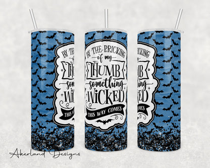 Blue Halloween  Sublimation Transfer Print For 20 oz Tumblers - 30 oz Tumblers - Ready To press - Heat Transfers