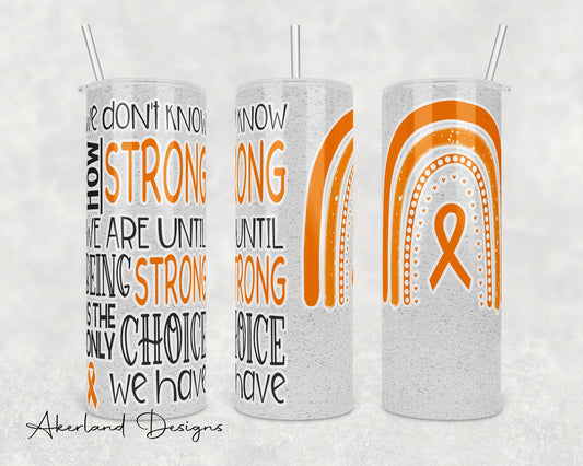 Orange Ribbon 20oz Sublimation Tumbler Design - PNG Digital Download