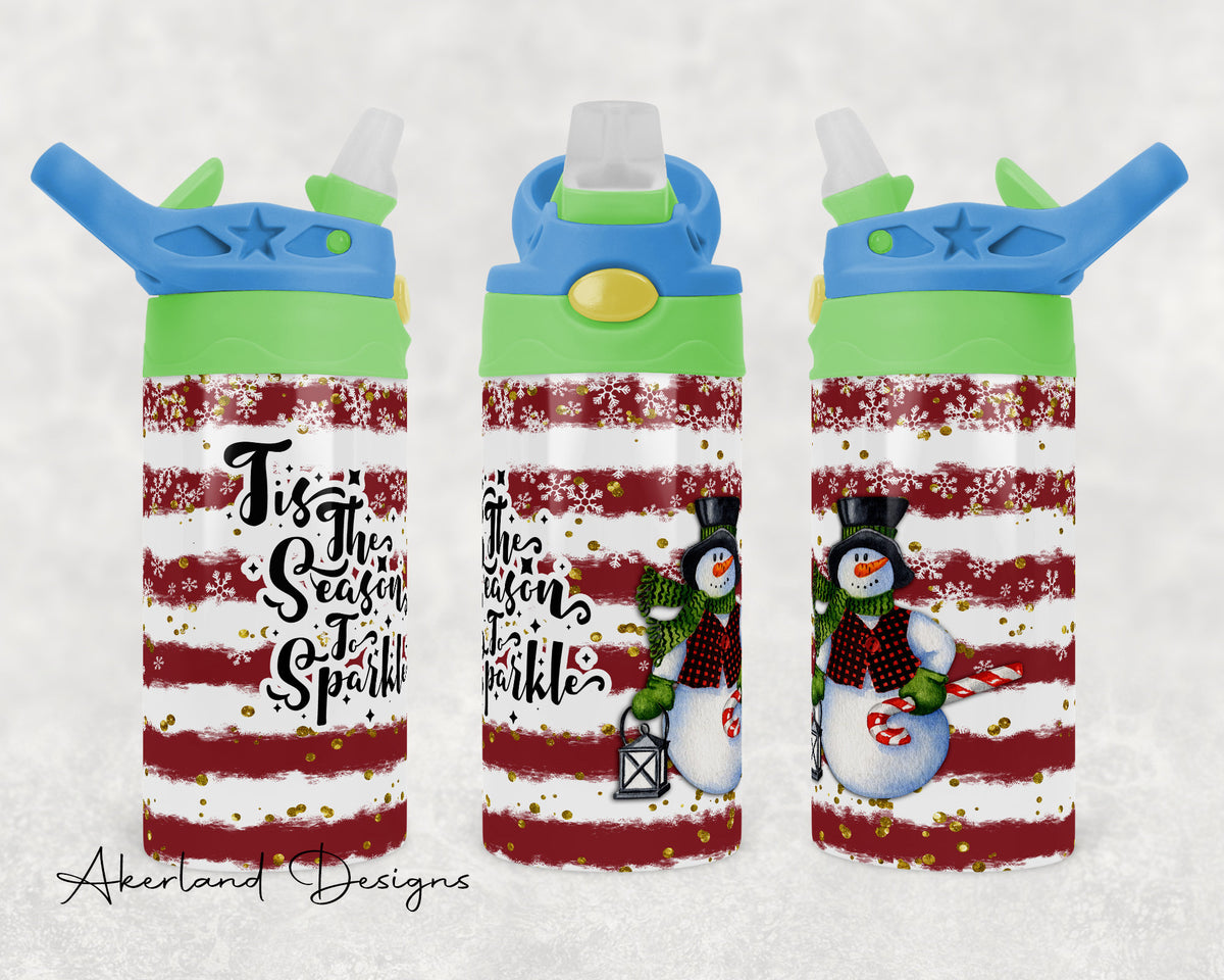 Snowman Flip Top 12oz Sublimation Tumbler Design - PNG Digital Download
