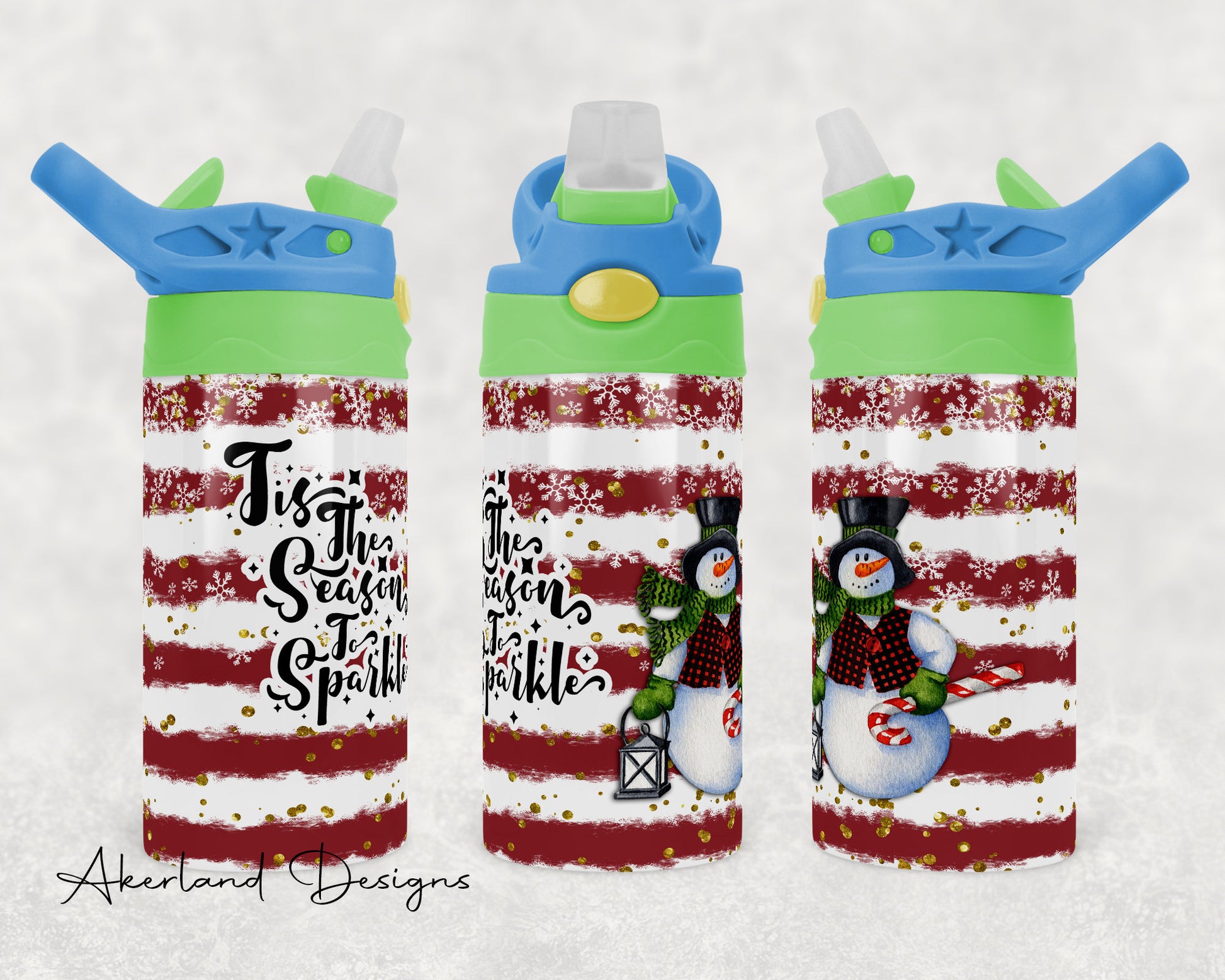 Snowman Flip Top 12oz Sublimation Tumbler Design - PNG Digital Download
