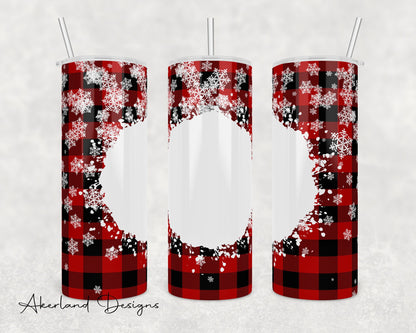Red Buffalo Plaid w/ Bleach Spot 20oz Sublimation Tumbler Design - PNG Digital Download