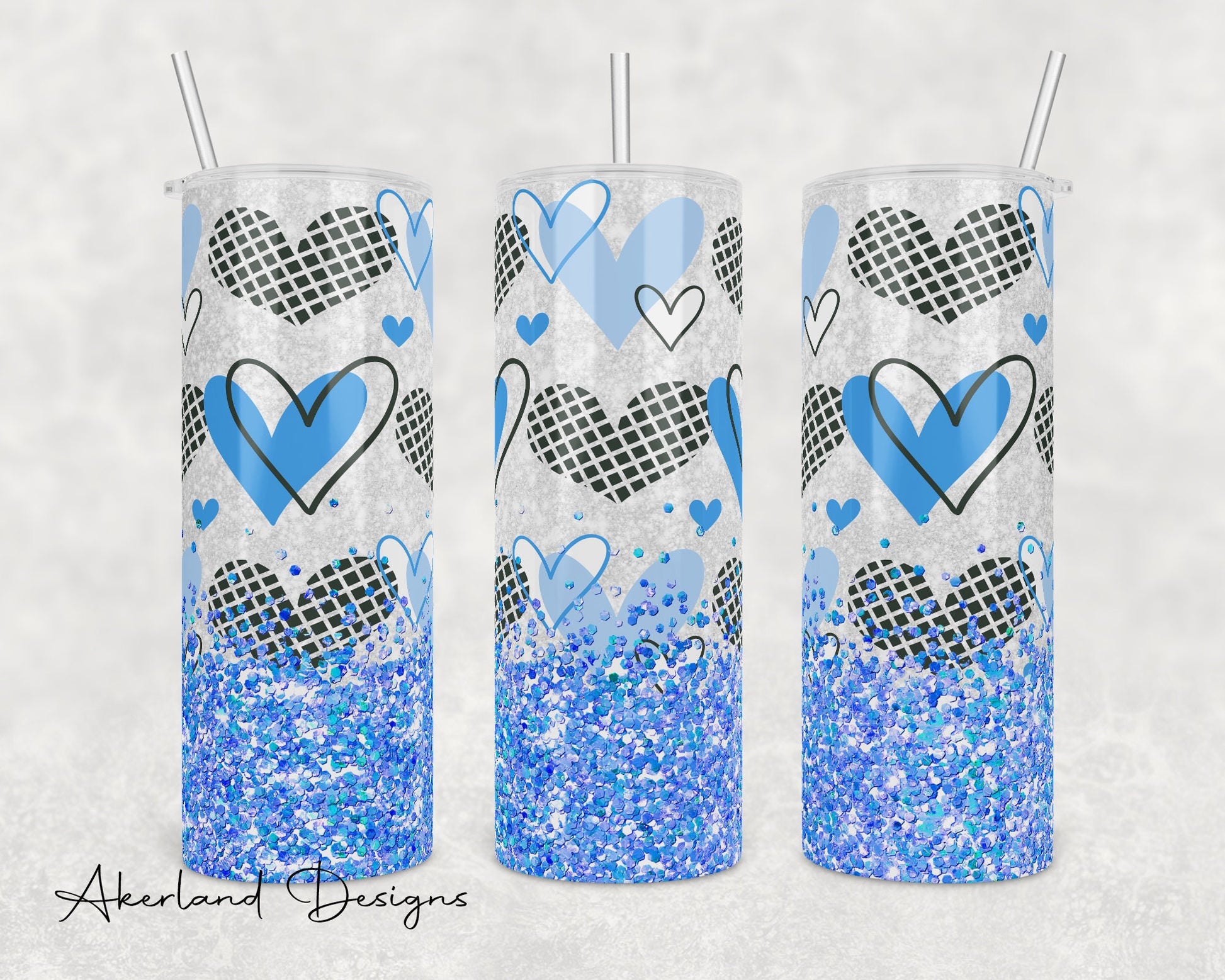 Valentines Heart Sparkle 20oz Sublimation Tumbler Design - PNG Digital Download