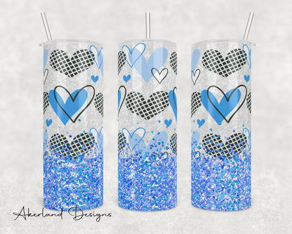 Valentines Heart Sparkle 20oz Sublimation Tumbler Design - PNG Digital Download