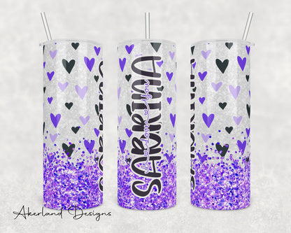 Purple Valentine  Sublimation Transfer Print For 20 oz Tumblers - 30 oz Tumblers - Ready To press - Heat Transfers