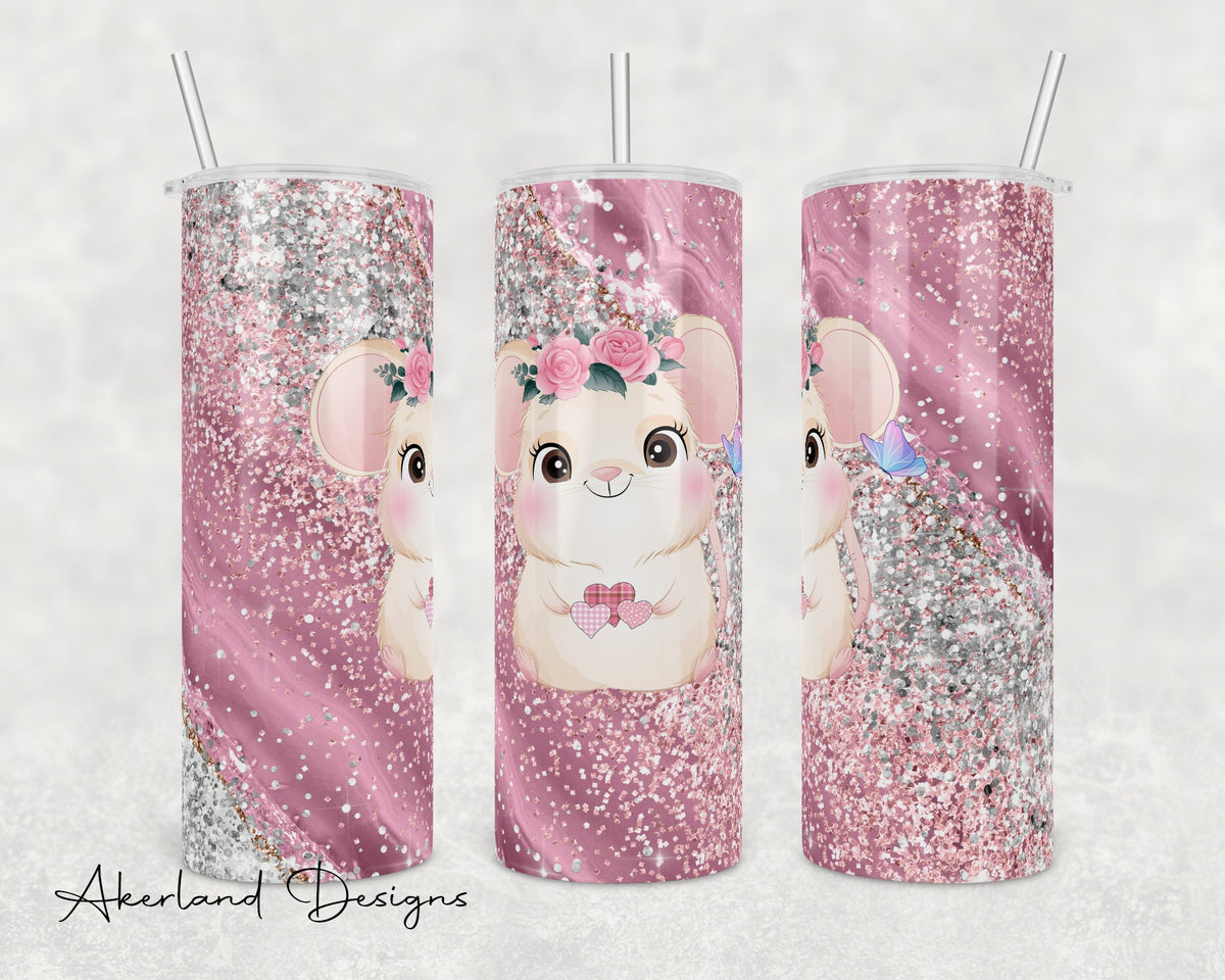 Glitter Baby Mouse 20 oz Sublimation Tumbler Design - PNG Digital Download
