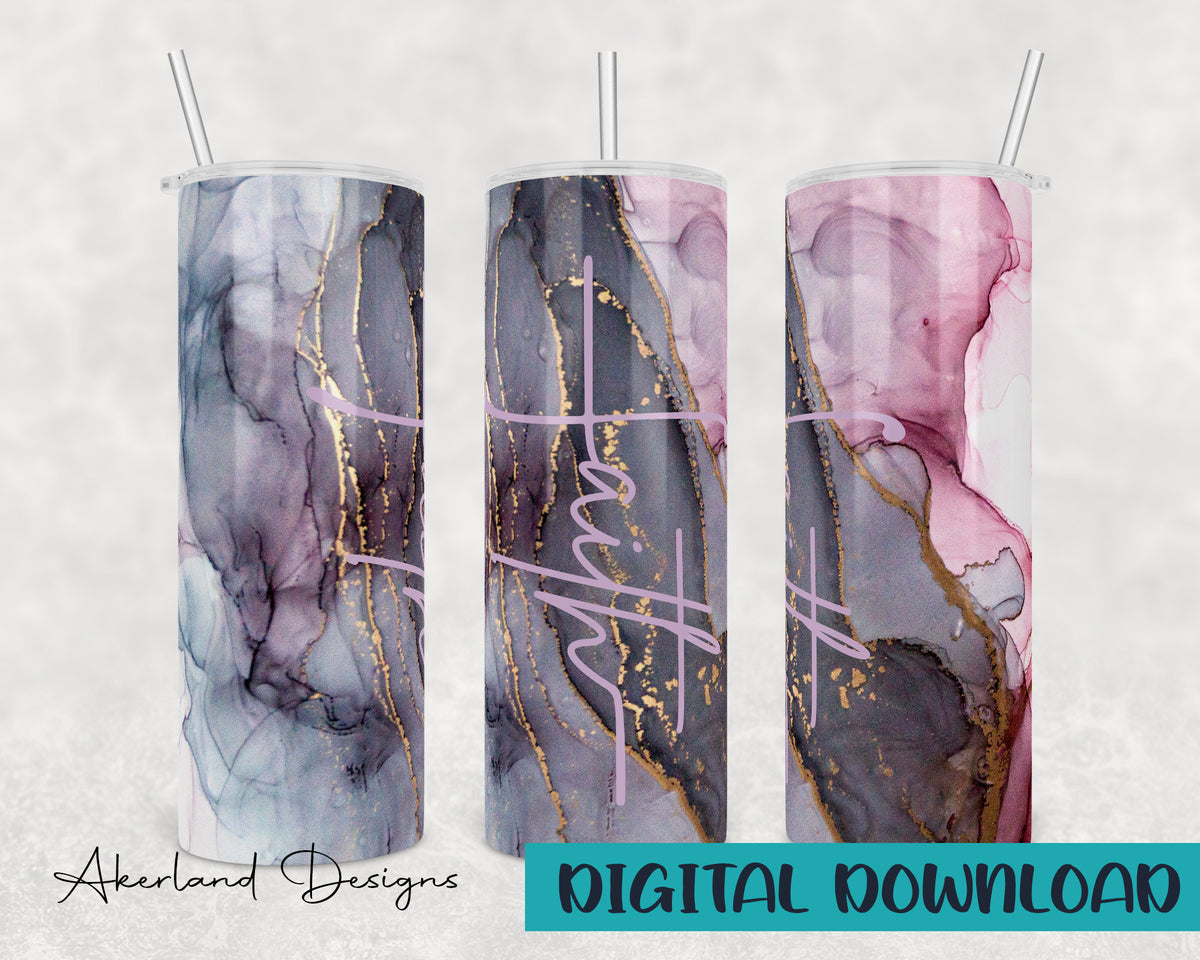 Lavender Faith Agate 20oz Sublimation Tumbler Design - PNG Digital Download