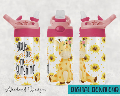 You Are My Sunshine Sunflower Giraffe Sublimation Design for 12oz Sublimation Tumbler - PNG Digital Download