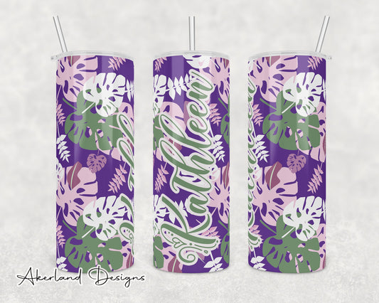 Tropical Flower  Sublimation Transfer Print For 20 oz Tumblers - 30 oz Tumblers - Ready To press - Heat Transfers