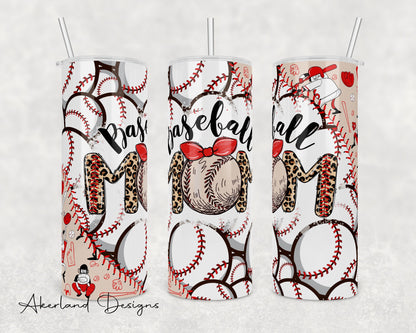 Baseball Mom  Sublimation Transfer Print 20 oz Skinny Tumbler - 30oz Skinny Tumbler - Ready To press - Heat Transfers