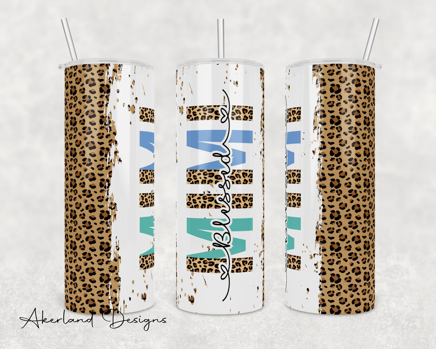 Blessed MIMI Leopard Print 20oz Sublimation Tumbler Design - PNG Digital Download SEAMLESS