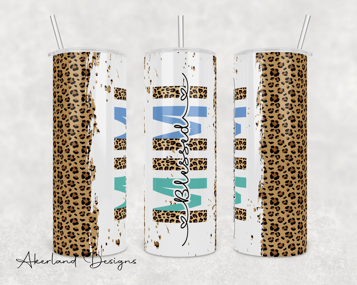 Blessed MIMI Leopard Print 20oz Sublimation Tumbler Design - PNG Digital Download SEAMLESS