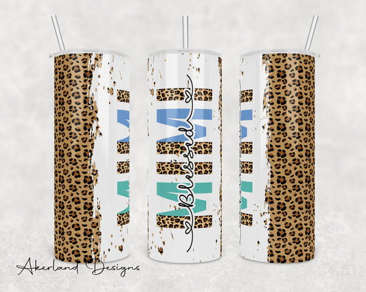 Blessed MIMI Leopard Print 20oz Sublimation Tumbler Design - PNG Digital Download SEAMLESS