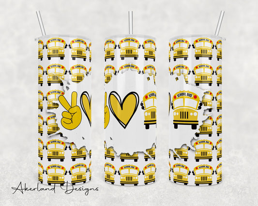 School Bus Driver - 20 oz Sublimation Tumbler Design PNG Digital Download