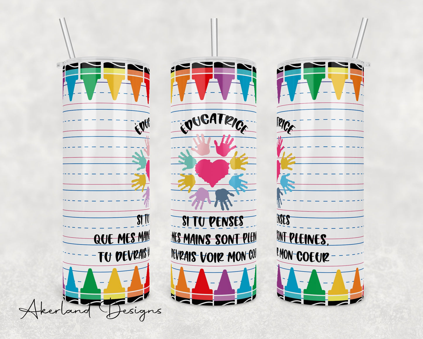 Daycare Provider French Version / 20oz Sublimation Tumbler Design - PNG Digital Download
