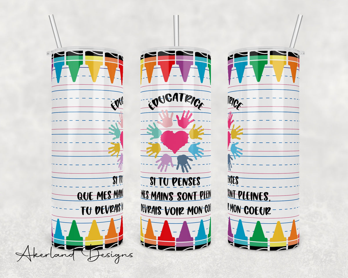 Daycare Provider French Version / 20oz Sublimation Tumbler Design - PNG Digital Download