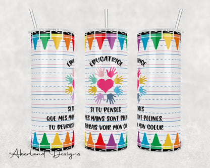 Daycare Provider French Version / 20oz Sublimation Tumbler Design - PNG Digital Download