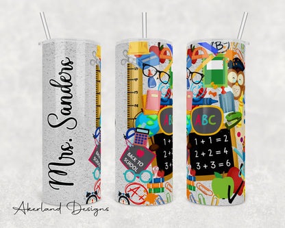 Teacher Supplies 20oz SublimationTumbler Design - PNG Digital Download