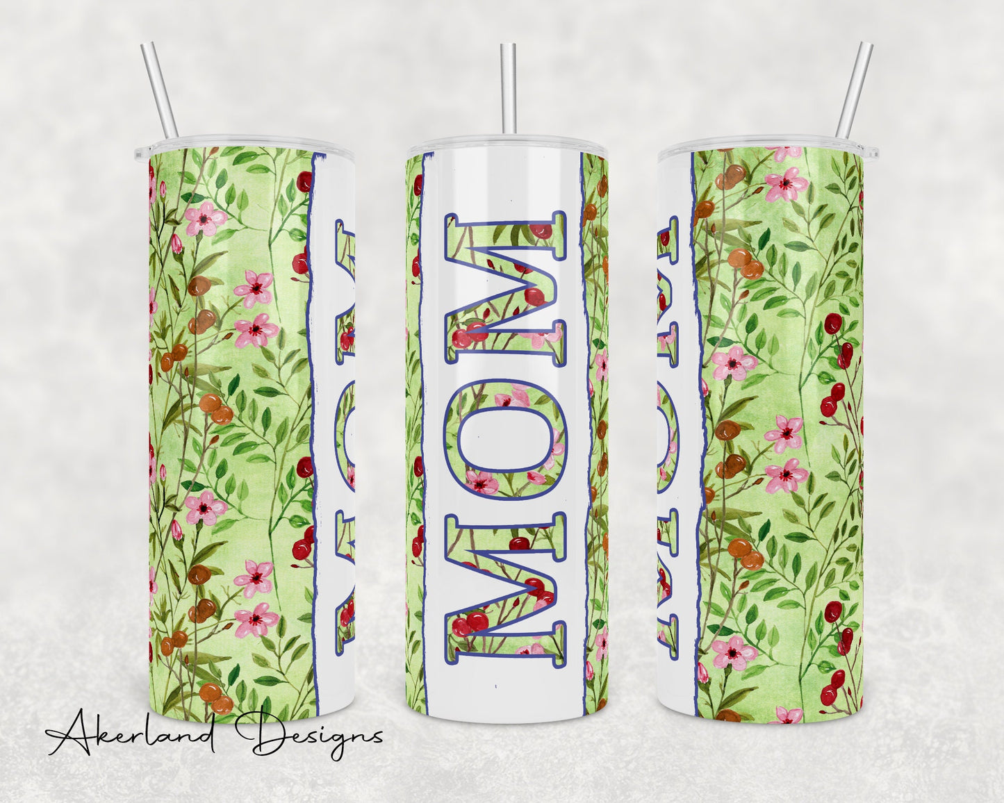 Floral Mom  Sublimation Transfer Print 20 oz Skinny Tumbler - 30oz Skinny Tumbler - Ready To press - Heat Transfers