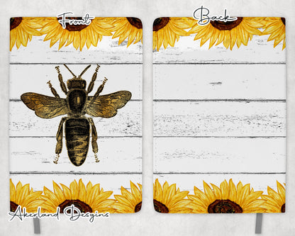 Bee and Sunflower Design for Sublimation Journals - Sublimation Design PNG Digital Download