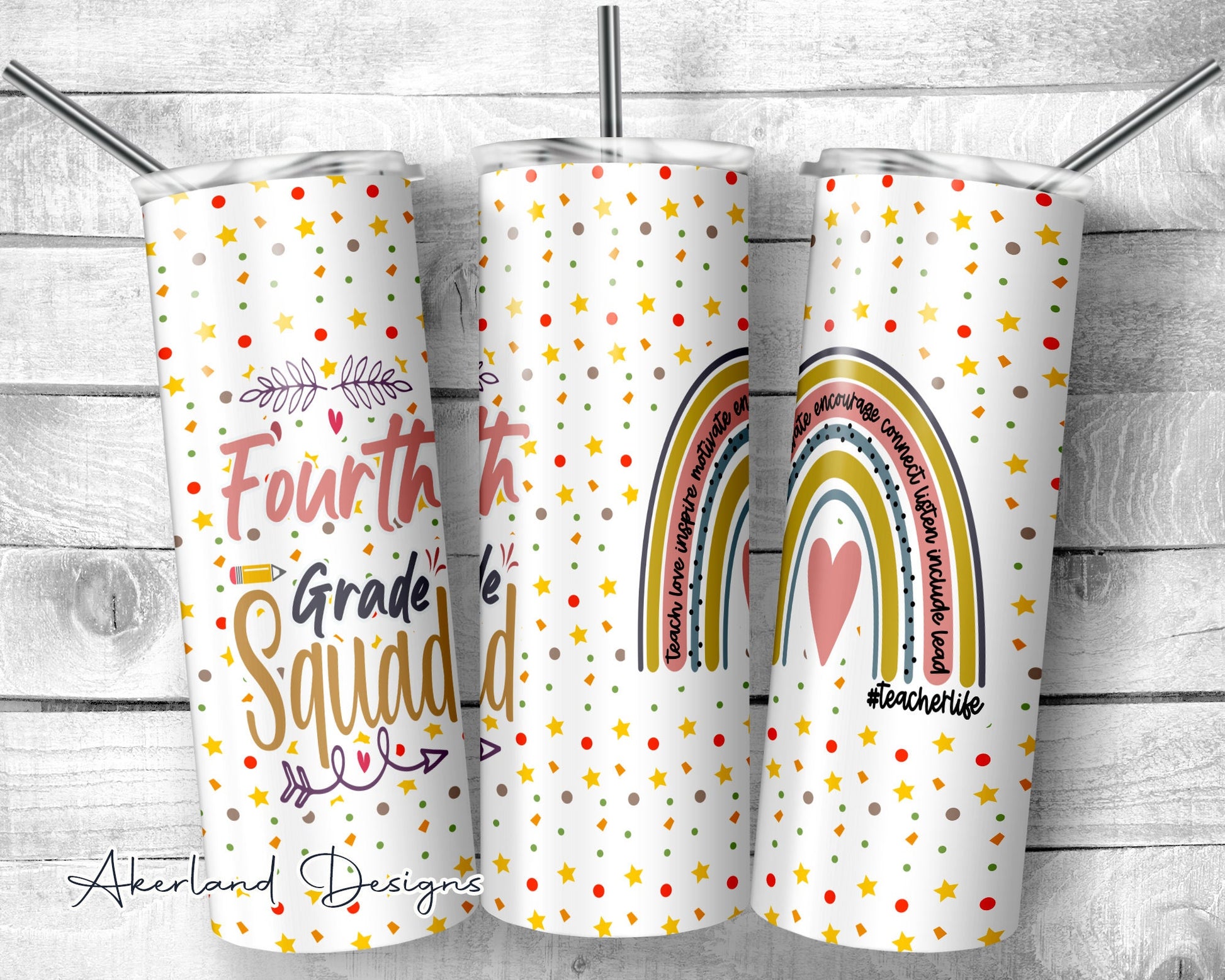Fourth Grade Squad 20oz Sublimation Tumbler Design - PNG Digital Download