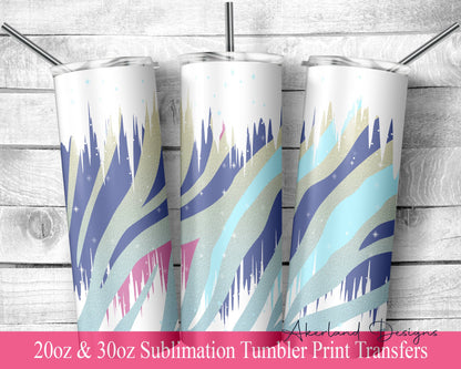 Zebra Tumbler  Sublimation Transfer Print For 20 oz Tumbler - 30 oz Skinny Tumbler - Ready To press - Heat Transfers