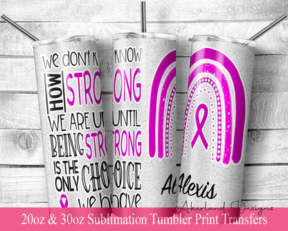 Pink Ribbon -  Sublimation Transfer Print For 20 oz Tumblers - 30 oz Tumblers - Ready To press - Heat Transfers