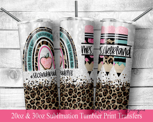 Second Grade Life -  Sublimation Transfer Print For 20 oz Tumblers - 30oz Tumbler - Ready To press -Heat Transfers