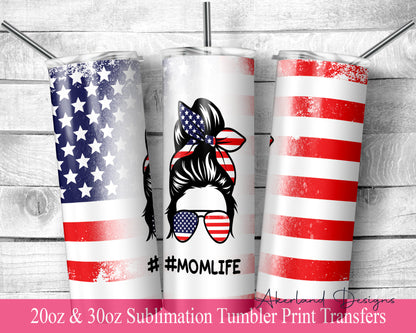 American Flag  Sublimation Transfer Print For 20 oz Tumblers - 30 oz Tumblers - Ready To press - Heat Transfers