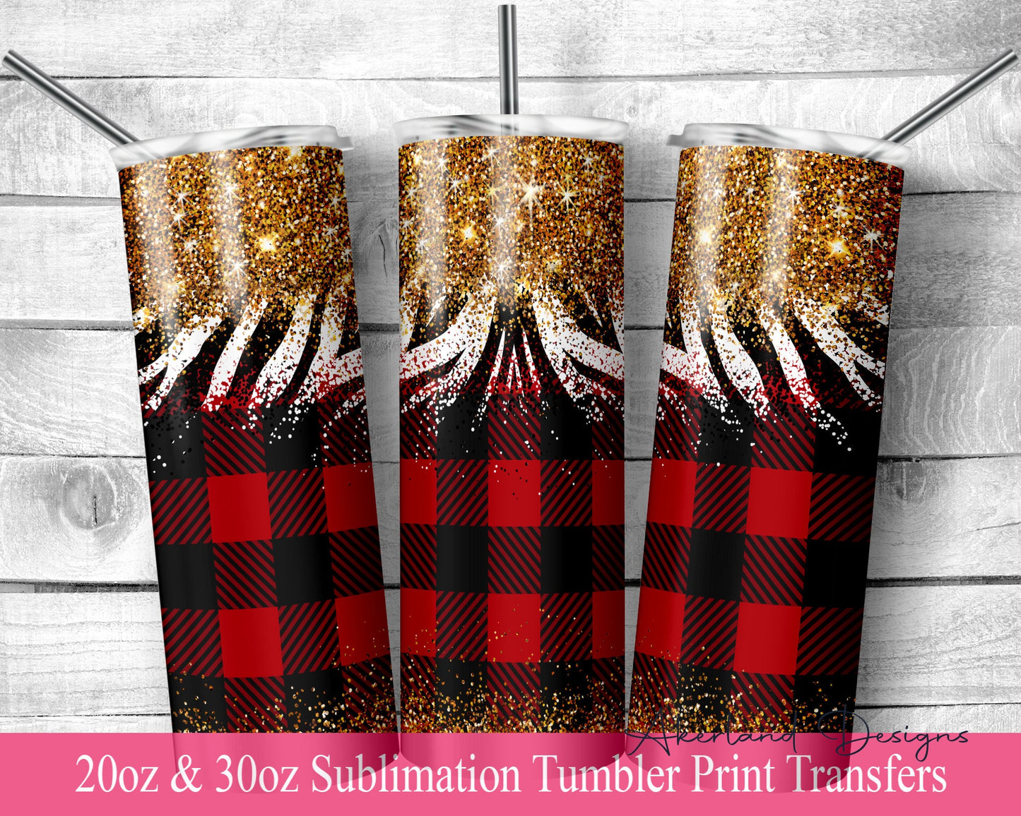 Zebra Plaid  Sublimation Transfer Print For 20 oz - 30 oz Tumbler - Ready To press - Heat Transfers