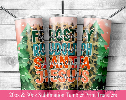 Christmas  Sublimation Transfer Print For 20 oz Tumblers - 30 oz Tumblers - Ready To press - Heat Transfers