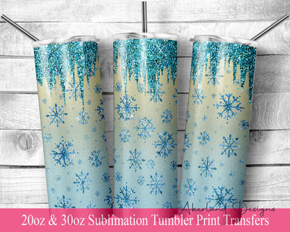 Winter - Tumbler  Sublimation Transfer Print For 20 oz Tumbler - 30 oz Tumbler - RTP - Heat Tx