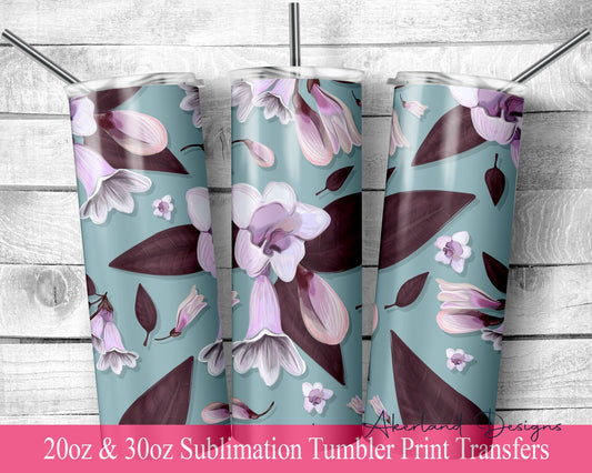 Penstemon Flower -  Sublimation Transfer Print For 20 oz - 30 oz Skinny Tumbler - Ready To Press