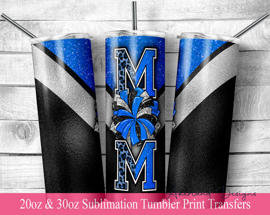 Blue Cheer Mom -  Sublimation Transfer Print For 20 oz - 30 oz Skinny Tumbler - Ready To Press