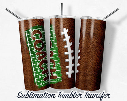 Football  Sublimation Transfer Print For 20 oz Tumblers - 30 oz Tumblers - Ready To press - Heat Transfers