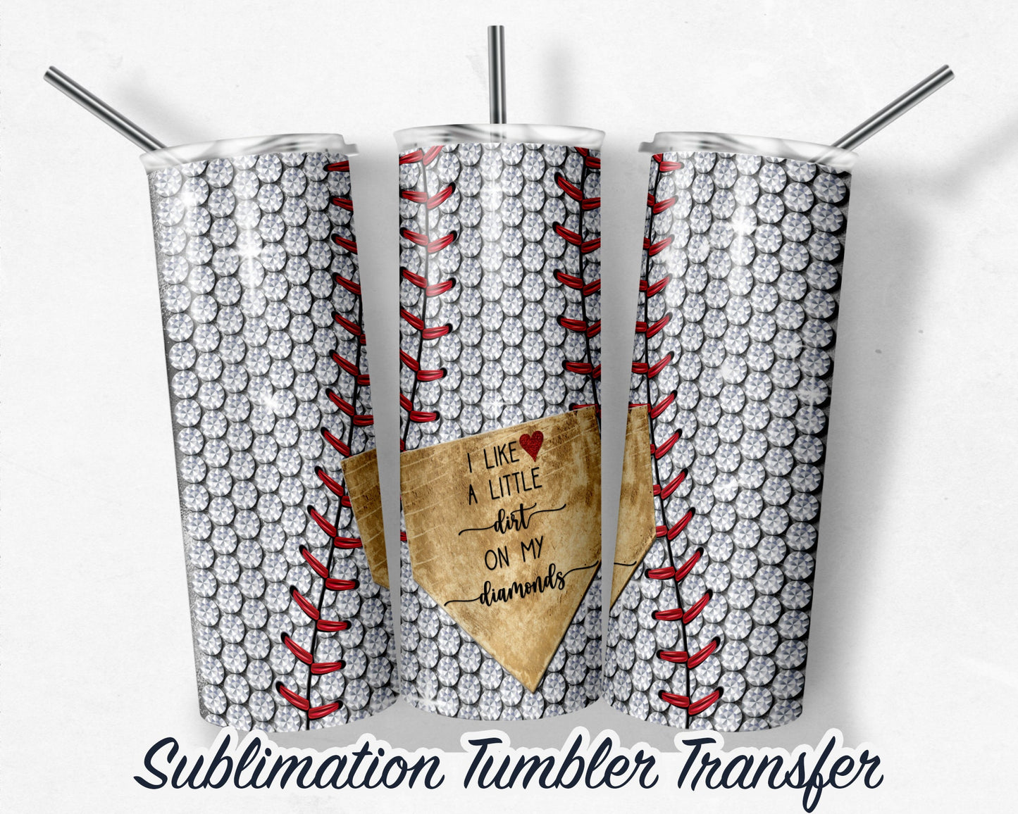 Baseball  Sublimation Transfer Print For 20 oz Tumblers - 30 oz Tumblers - Ready To press - Heat Transfers