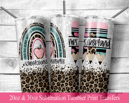 School Counselor Life -  Sublimation Transfer Print For 20 oz Tumblers - 30oz Tumbler - Ready To press -Heat Transfers