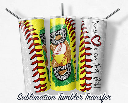 Softball Dad - Baseball Dad  Sublimation Transfer Print 20 oz Skinny Tumbler - 30oz Skinny Tumbler - RTP - Heat Transfers