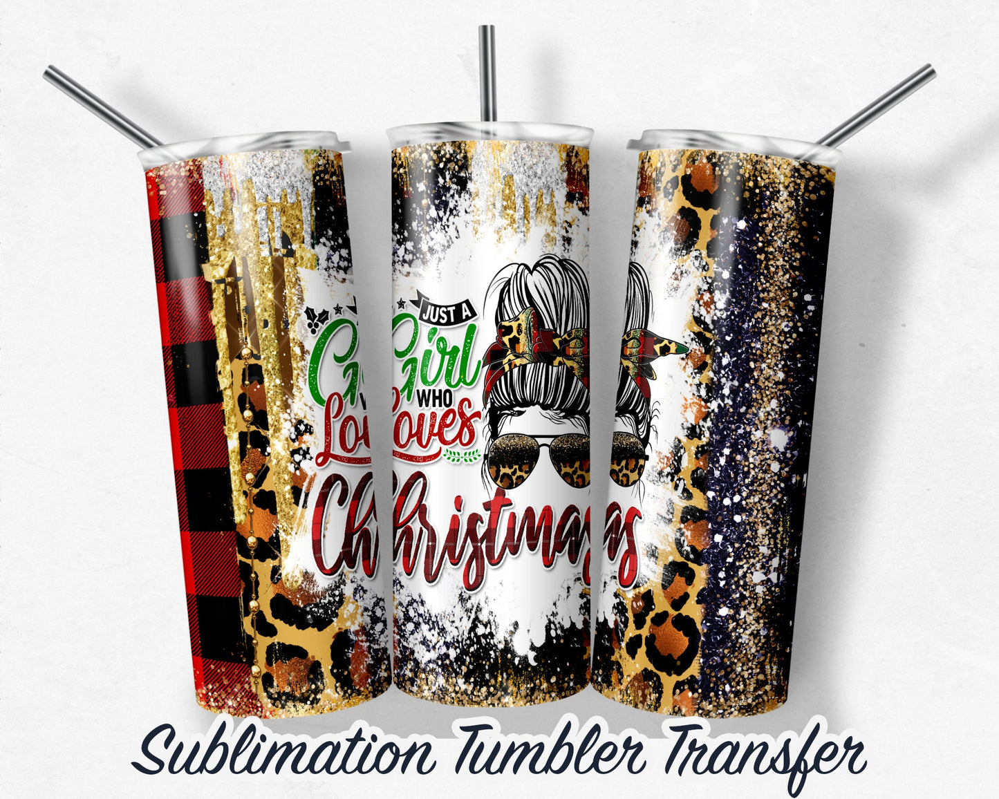 Christmas  Sublimation Transfer Print For 20 oz Tumbler - 30 oz Skinny Tumbler - Ready To press - Heat Transfers