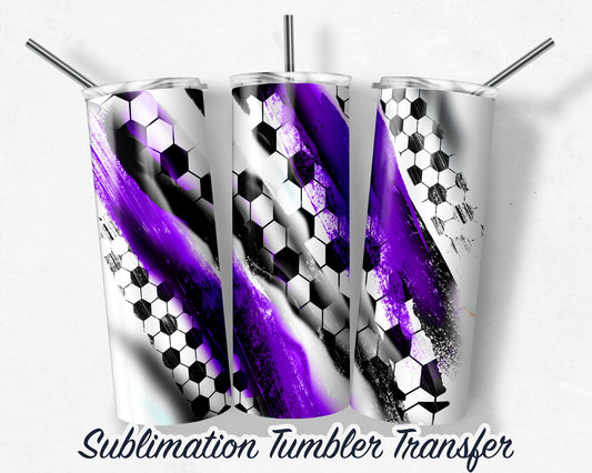 Purple Soccer  Sublimation Transfer Print For 20 oz Tumblers - 30 oz Tumblers - Ready To press - Heat Transfers