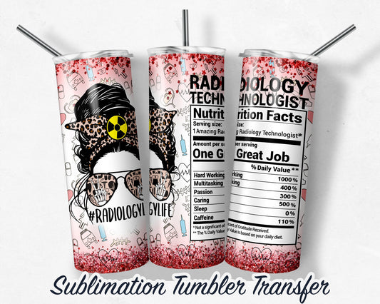 Rad Tech -  Sublimation Transfer Print For 20 oz - 30 oz Skinny Tumbler - Ready To press - Heat Transfer